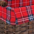 Vaschetta pioppo marrone fodera scozzese rossa 42x26x17 S3