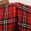 Vaschetta pioppo marrone fodera scozzese rossa 42x26x17 S3