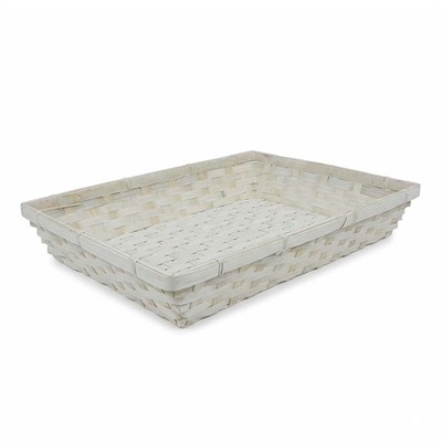 Vassoio bamboo sbiancato 27x18h6,5