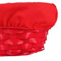 Portapane ovale  bamboo rosso con fodera 24x18h10