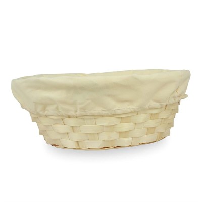 Portapane ovale bamboo naturale con fodera 24x18h11