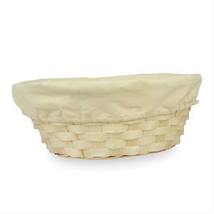 Portapane ovale bamboo naturale con fodera 24x18h11
