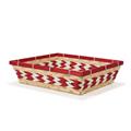Vassoio bamboo naturale carta bianca rossa 36x26h9