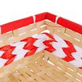 Vassoio bamboo naturale carta bianca rossa 36x26h9