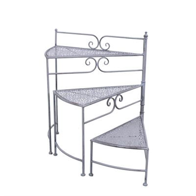 SCALETTA PORTAPIANTE METALLO GRIGIO ANTIC.53X31H65 MADE CHINA