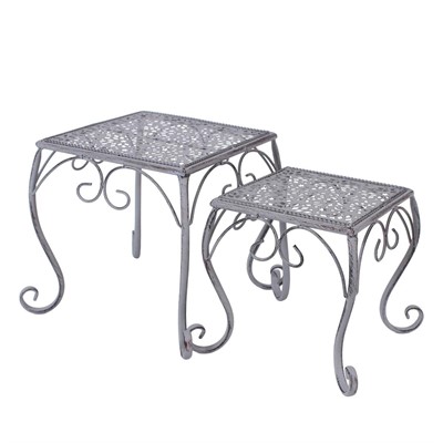 PORTAVASO METALLO GRIGIO ANTICATO 25X25H26 S2 MADE IN CHINA