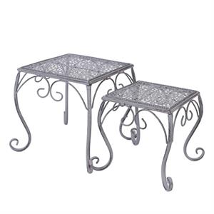 PORTAVASO METALLO GRIGIO ANTICATO 25X25H26 S2 MADE IN CHINA