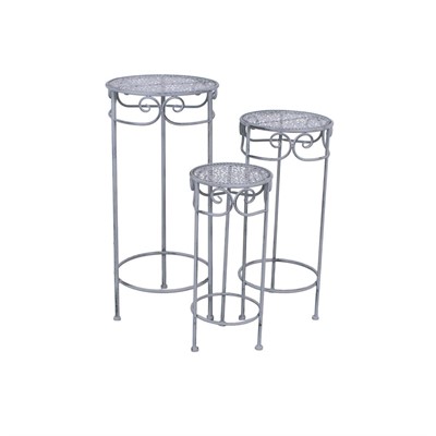 PORTAVASO METALLO GRIGIO ANTICATO DIA32H70 S3 MADE IN CHINA