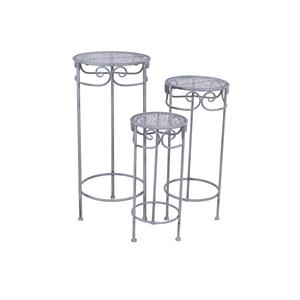 PORTAVASO METALLO GRIGIO ANTICATO DIA32H70 S3 MADE IN CHINA