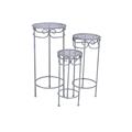 PORTAVASO METALLO GRIGIO ANTICATO DIA32H70 S3 MADE IN CHINA