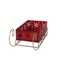 VASSOIO SLITTA METALLO ROSSO 46X20H17 MADE IN CHINA