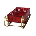 VASSOIO SLITTA METALLO ROSSO 54X22H17 MADE IN CHINA