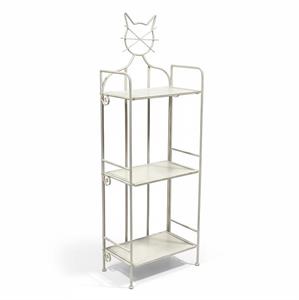 ETAGERE GATTO METALLO BIANCO ANTICATO 3P.40X25H124 MADE CHINA