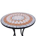 Tavolo Metallo Nero Mosaico Rotondo cm 60X60H71