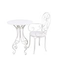 Tavolo Metallo Bianco Anticato Alessia Diam. cm 61H76 