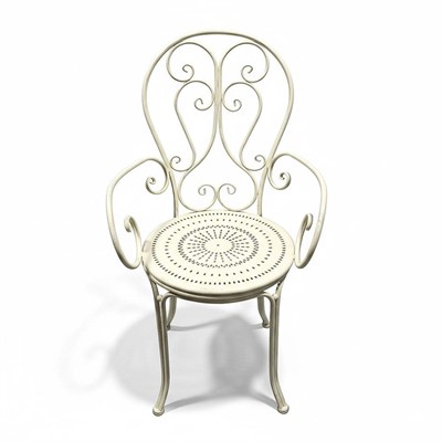 Poltrona Metallo Bianco Anticato Alessia 51X50h97 