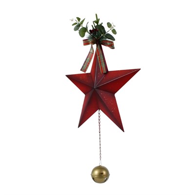 STELLA DECORATIVA METALLO ROSSA DA APPENDERE 39X57 MADE IN CHINA