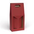PORTABOTTIGLIA CARTONE 2B ROSSO LISCIO FIN. 18X9H38MADE IN ITALY