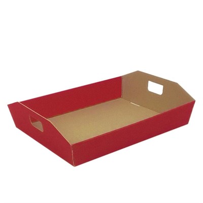 VASSOIO CARTONE MANIGLIE ROSSO 36X28H6(31X24,5)  MADE IN ITALY