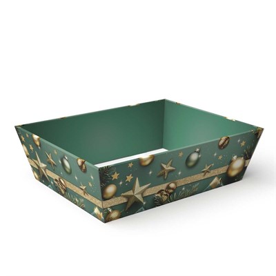 VASSOIO CARTONE VERDE 39X30H13 MADE IN ITALY