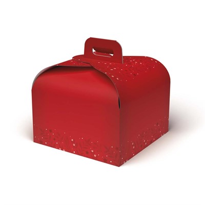 PORTA PANETTONE PICCOLO 750G  ROSSO CM.22X22H18 MADEIN ITALY