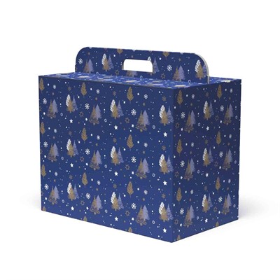 SCATOLA CARTONE BLU C/ALBERI 43X26H34 MADE IN ITALY