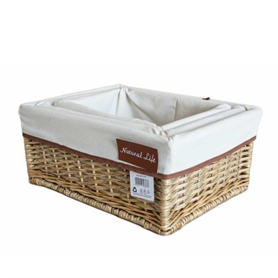 CESTO VIMINI FODERA NATURAL LIFE 45X30H18 S3 MADE IN CHINA