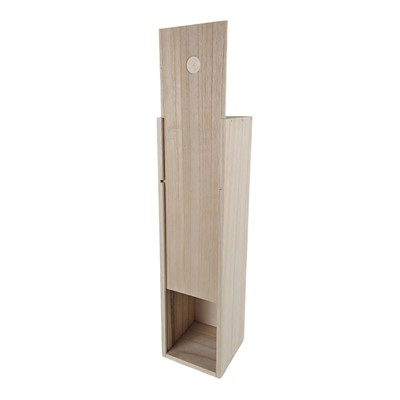 Cassetta abete naturale 1 bottiglia porta scorrevole 37x10x10
