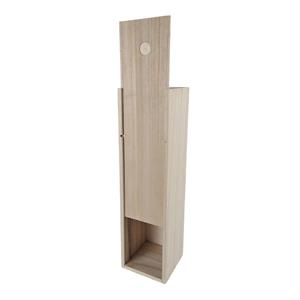 Cassetta abete naturale 1 bottiglia porta scorrevole 37x10x10