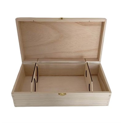 Cassetta abete naturale 2 bottiglie cm.35,5x18h10