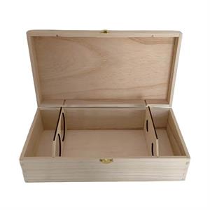 Cassetta abete naturale 2 bottiglie cm.35,5x18h10