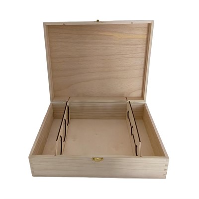 Cassetta abete naturale 3 bottiglie cm.35,5x27h10