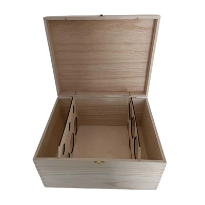 Cassetta abete naturale 6 bottiglie cm.35,5x27h18