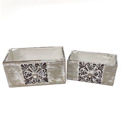 Cassetto abete marrone anticato + PL  24X13H12+20X10H10 S2