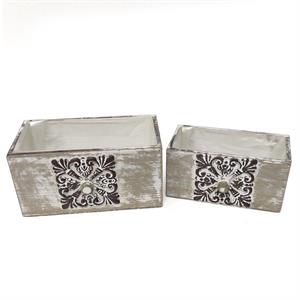 Cassetto abete marrone anticato + PL  24X13H12+20X10H10 S2