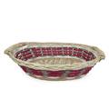 Cesto vimini ovale rosso bianco grigio 50/46X36X12
