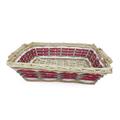Cesto vimini rettangolare rosso bianco grigio 55/51X38X13