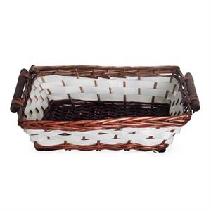 Cesto vimini rettangolare marrone bianco 49/45X34X12