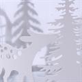 Portacandela metallo grigio alberi renne + vetro dia12H12