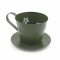 Portavaso latta verde tazza 16H12