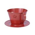 Portavaso latta rosso/rame metallizzato tazza 16H12