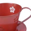 Portavaso latta rosso/rame metallizzato tazza 16H12