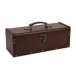 Portabottiglie cofanetto singolo marrone in PU 34X13H13