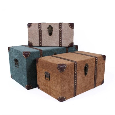 Baule in mdf e tessuto 56X34H30 S2 | Made in China