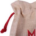 Sacco juta stampa Merry Christmas con lacci rosssi 56x38