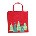 Borsina juta rossa stampa alberi verdi 25x15h25