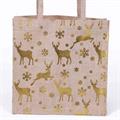 Borsina juta naturale stampa renne oro 25x15h25