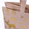 Borsina juta naturale stampa renne oro 25x15h25