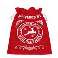 Sacco juta rosso scritta Reindeer mail con lacci chiari 56x38
