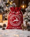 Sacco juta rosso scritta Reindeer mail con lacci chiari 56x38